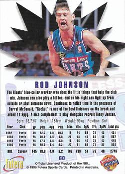 1996 Futera NBL #60 Rod Johnson Back