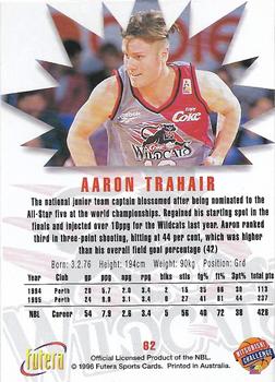1996 Futera NBL #62 Aaron Trahair Back