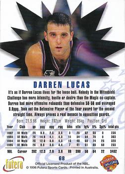 1996 Futera NBL #68 Darren Lucas Back