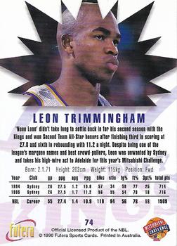 1996 Futera NBL #74 Leon Trimmingham Back