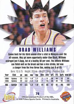 1996 Futera NBL #76 Brad Williams Back