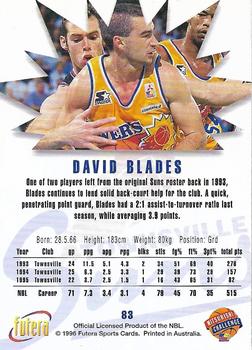 1996 Futera NBL #83 David Blades Back