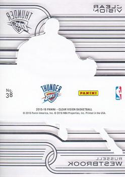 2015-16 Panini Clear Vision #38 Russell Westbrook Back