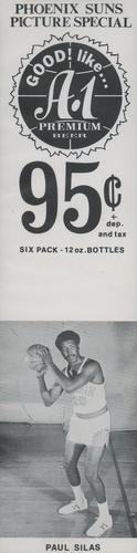 1970-71 A-1 Premium Beer Phoenix Suns Price Tabs #NNO Paul Silas Front
