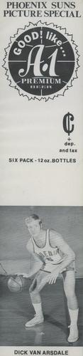 1970-71 A-1 Premium Beer Phoenix Suns Price Tabs #NNO Dick Van Arsdale Front