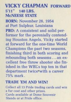 1980-81 New Orleans Pride WBL #4 Vicky Chapman Back
