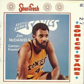 1973-74 Shur-Fresh Seattle SuperSonics #8 Jim McDaniels Front