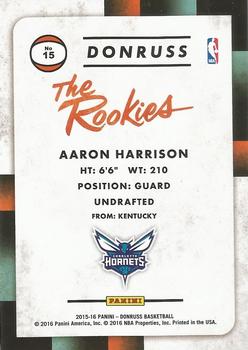 2015-16 Donruss - The Rookies #15 Aaron Harrison Back