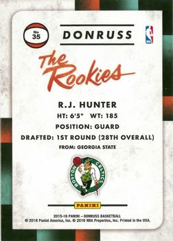 2015-16 Donruss - The Rookies #35 R.J. Hunter Back