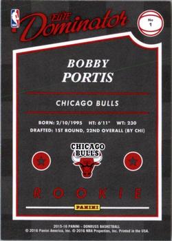 2015-16 Donruss - Elite Dominator Rookies #1 Bobby Portis Back