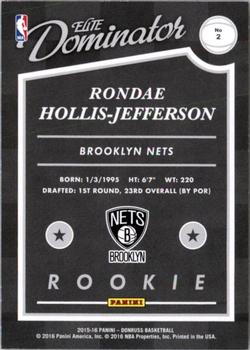 2015-16 Donruss - Elite Dominator Rookies #2 Rondae Hollis-Jefferson Back