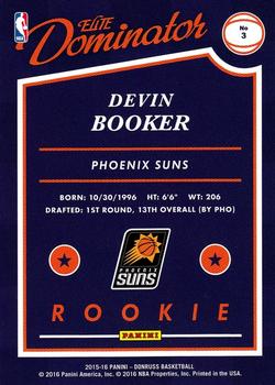2015-16 Donruss - Elite Dominator Rookies #3 Devin Booker Back