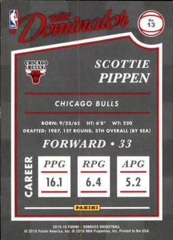2015-16 Donruss - Elite Dominator Hall #13 Scottie Pippen Back