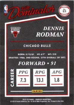 2015-16 Donruss - Elite Dominator Hall #23 Dennis Rodman Back