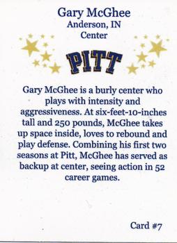 2009-10 Pittsburgh Panthers Team Issue #7 Gary McGhee Back