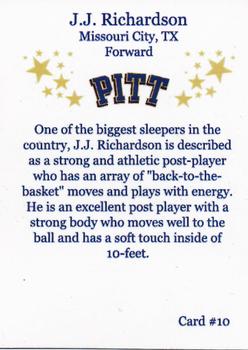 2009-10 Pittsburgh Panthers Team Issue #10 J.J. Richardson Back