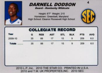 2009-10 Kentucky Wildcats (Unlicensed) #4 Darnell Dodson Back