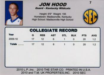 2009-10 Kentucky Wildcats (Unlicensed) #7 Jon Hood Back