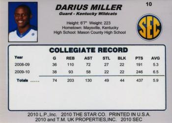 2009-10 Kentucky Wildcats (Unlicensed) #10 Darius Miller Back