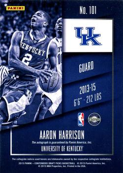 2015 Panini Contenders Draft Picks - College Playoff Ticket #101a Aaron Harrison Back