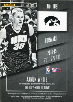 2015 Panini Contenders Draft Picks - College Playoff Ticket #109a Aaron White Back