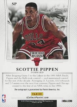 2012-13 Panini NBA Finals Private Signings #SP Scottie Pippen Back