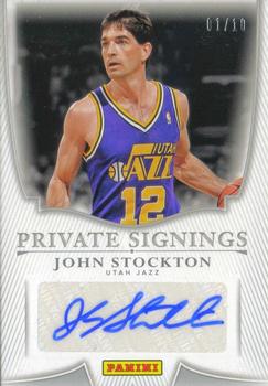 2012-13 Panini NBA Finals Private Signings #JS John Stockton Front