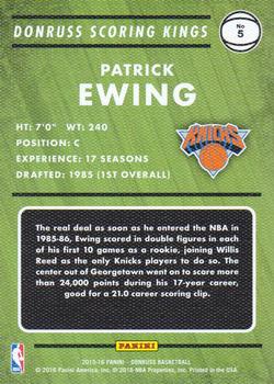 2015-16 Donruss - Scoring Kings #5 Patrick Ewing Back
