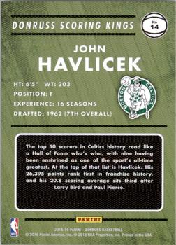 2015-16 Donruss - Scoring Kings #14 John Havlicek Back