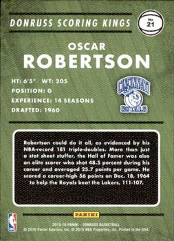 2015-16 Donruss - Scoring Kings #21 Oscar Robertson Back