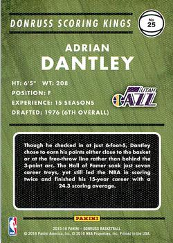 2015-16 Donruss - Scoring Kings #25 Adrian Dantley Back