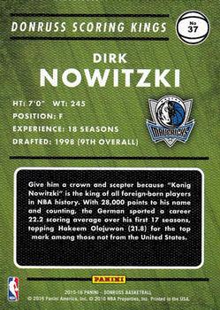 2015-16 Donruss - Scoring Kings #37 Dirk Nowitzki Back