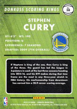 2015-16 Donruss - Scoring Kings #38 Stephen Curry Back