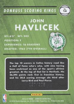 2015-16 Donruss - Scoring Kings Statline #14 John Havlicek Back