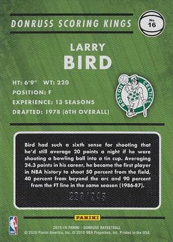 2015-16 Donruss - Scoring Kings Statline #16 Larry Bird Back