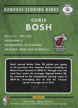 2015-16 Donruss - Scoring Kings Statline #19 Chris Bosh Back