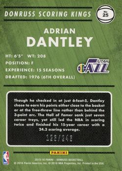 2015-16 Donruss - Scoring Kings Statline #25 Adrian Dantley Back