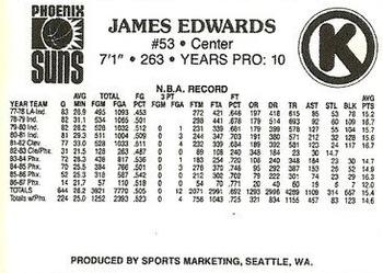 1987-88 Circle K Phoenix Suns #6 James Edwards Back