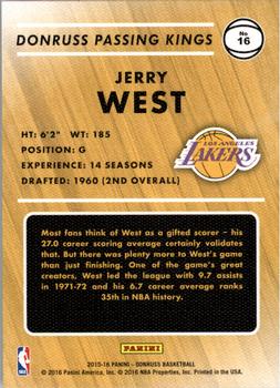 2015-16 Donruss - Passing Kings #16 Jerry West Back