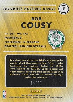 2015-16 Donruss - Passing Kings Statline #7 Bob Cousy Back