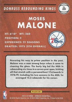 2015-16 Donruss - Rebounding Kings #29 Moses Malone Back