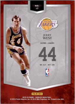 2015-16 Donruss - Elite Elite Series Production Line #17 Jerry West Back