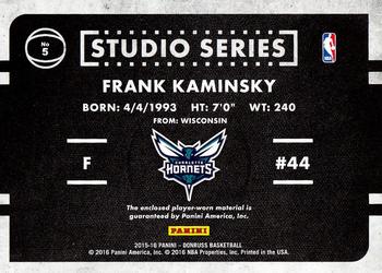 2015-16 Donruss - Studio Series #5 Frank Kaminsky Back