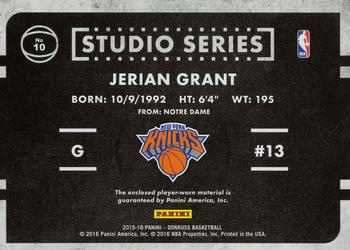 2015-16 Donruss - Studio Series #10 Jerian Grant Back