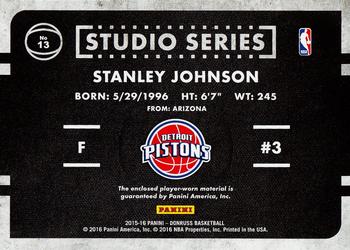 2015-16 Donruss - Studio Series #13 Stanley Johnson Back