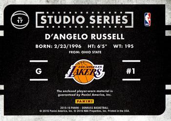 2015-16 Donruss - Studio Series #17 D'Angelo Russell Back