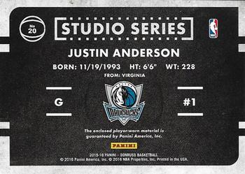 2015-16 Donruss - Studio Series #20 Justin Anderson Back