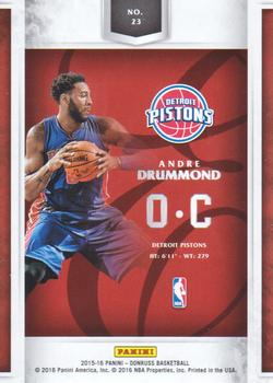 2015-16 Donruss - Elite Extra Edition Production Line #23 Andre Drummond Back