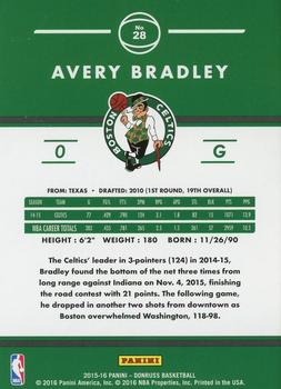2015-16 Donruss - Holofoil #28 Avery Bradley Back