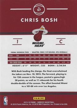 2015-16 Donruss - Holofoil #97 Chris Bosh Back